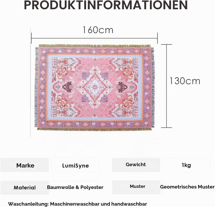 LumiSyne Baumwolle Gewebt Decke Überwurf Mit Quast Bohemian Ethno Stil Azteken Navajo Überwurfdecke