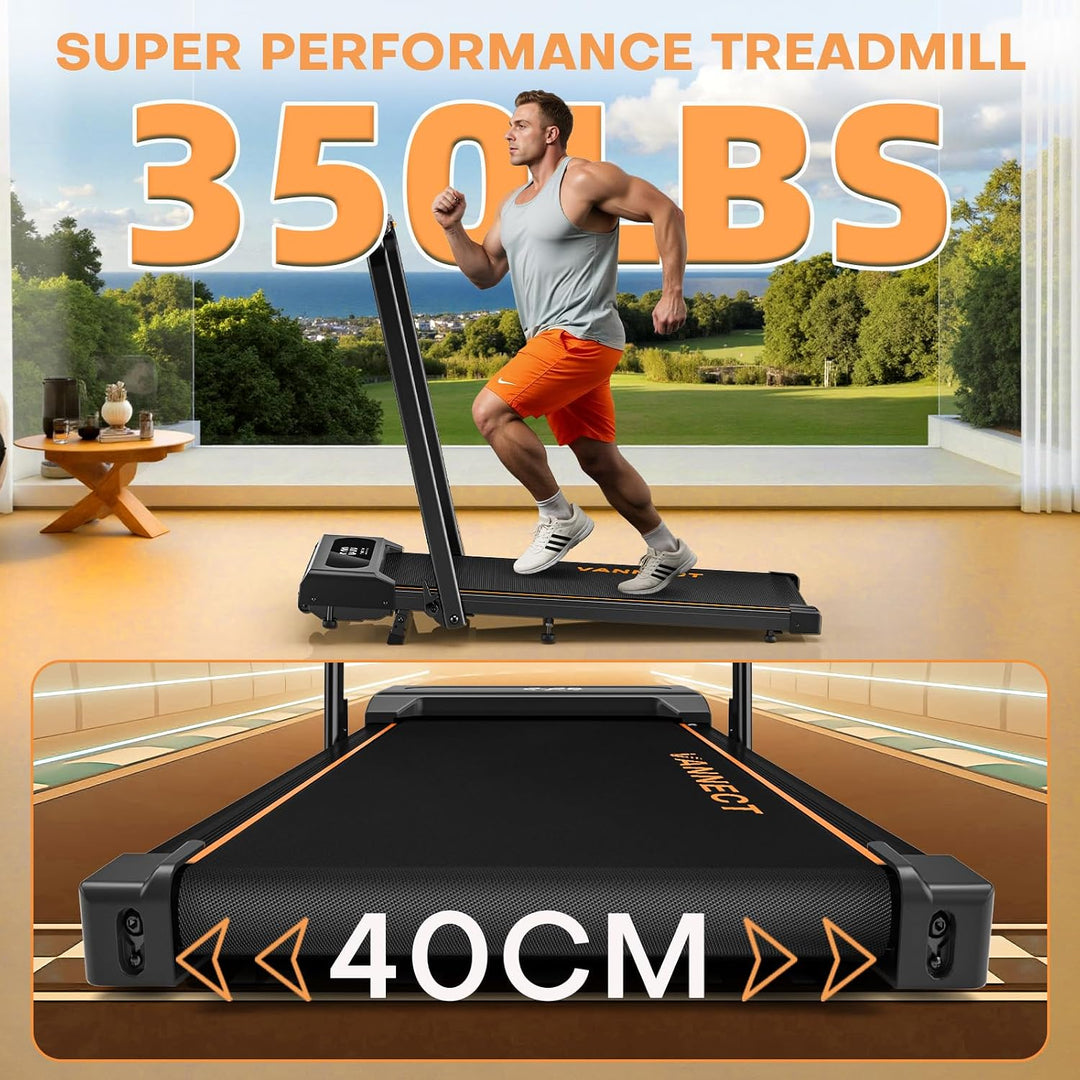 Laufband für Zuhause, VANNECT Walking Pad, 1-12 km/h Klappbares Laufband mit 9% Steigung, Ultra-Leis