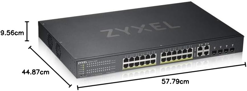 Zyxel Nebula Gigabit Ethernet Smart-Managed PoE+ Switch mit 24 Ports, einem Budget von 375 Watt und