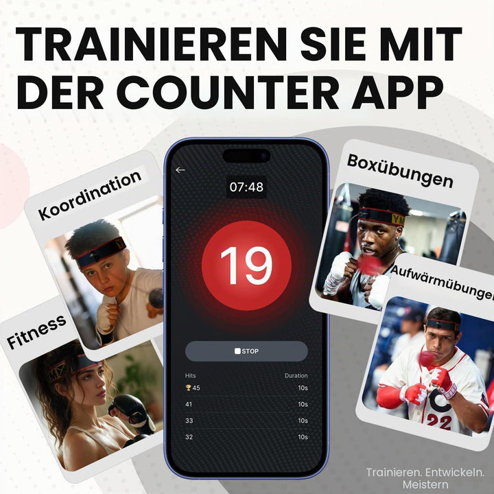 YMX BOXING Reflexball - 4 Bälle + 2 Stirnbänder, ideal für das Training von Reflex, Reaktion und Aug