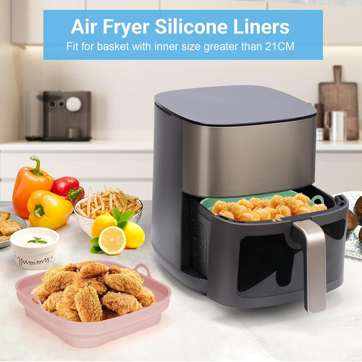 Alyvisun Silikonform für Heissluftfritteuse, 2 Stück Airfryer Silikon Backform Wiederverwendbar Sili