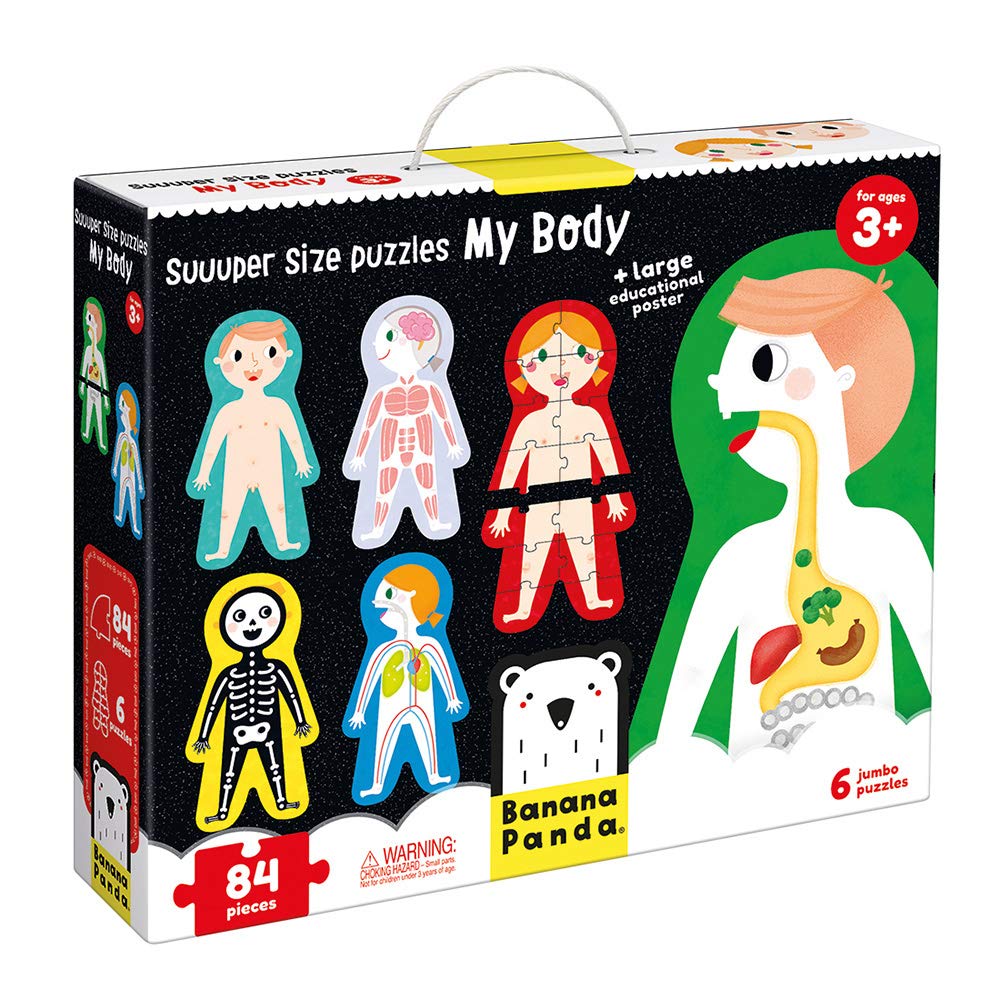 Banana Panda - Suuuper Size Puzzles My Body - Set mit 6 grossen Bodenpuzzles zum Lernen für Kinder a