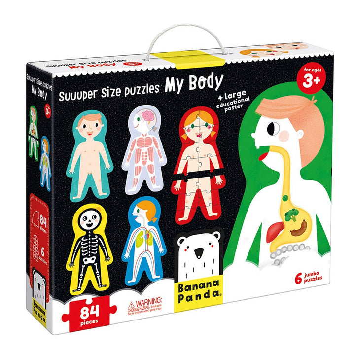 Banana Panda - Suuuper Size Puzzles My Body - Set mit 6 grossen Bodenpuzzles zum Lernen für Kinder a