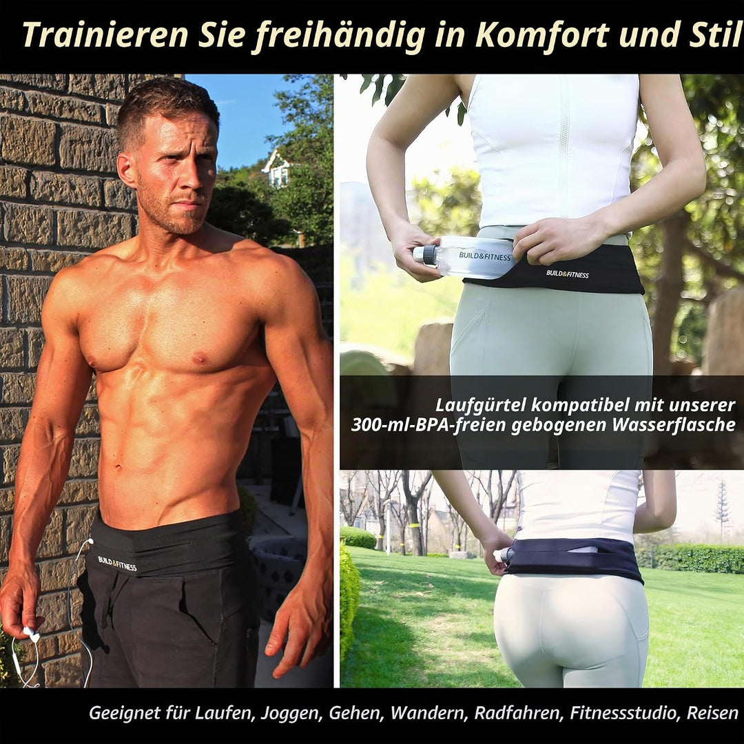 Build &amp; Fitness Lauf Gürtel Damen und Herren, Flip-Taille Gürteltasche, Schlüsselclip - Handytasche