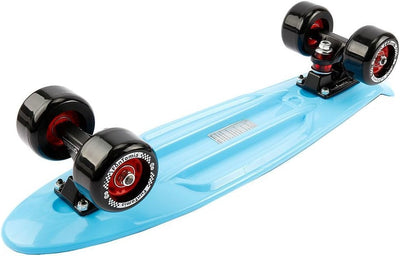 FunTomia Miniboard Cruiser Skateboard mit 70/65mm Big Wheel Rollen inkl. MACH1 Kugellager blau mit R