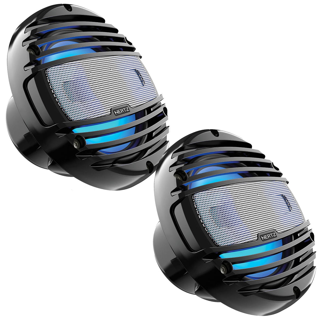 Hertz HMX 8-LD-TC | 20cm Hochleistungs Marine Koaxial Lautsprecher schwarz | RGB-LED