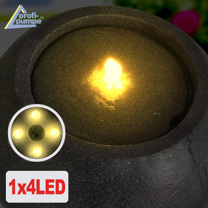 Gartenbrunnen Brunnen Zierbrunnen Zimmerbrunnen Brunnen mit LED-Licht 230V Wasserfall Wasserspiel fü