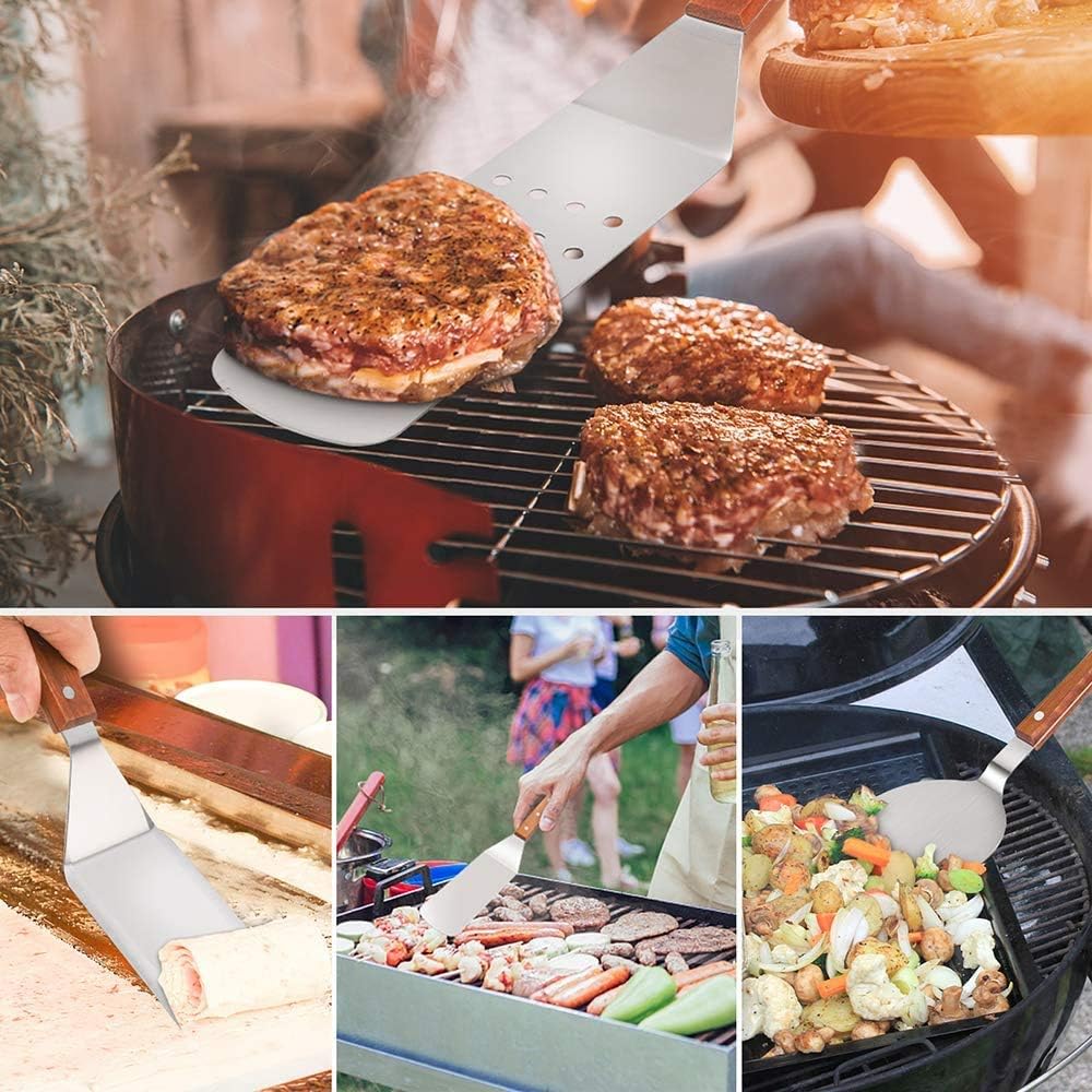 Home Safety Grillbesteck Set - 8-TLG Grillspachtel Set Werkzeugset, Profi BBQ Zubehör Grillwender au