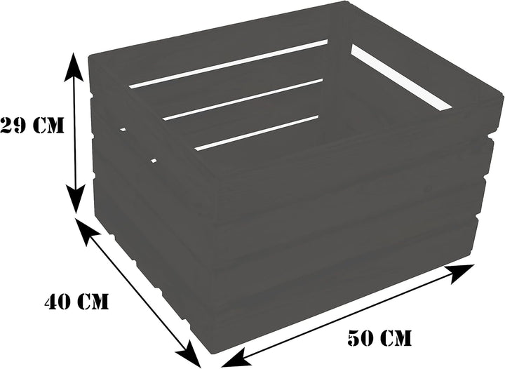 3er Set Massive Obstkiste Apfelkiste Weinkiste aus dem Alten Land 50 x 40 x 30 cm (GEFLAMMT), Geflam
