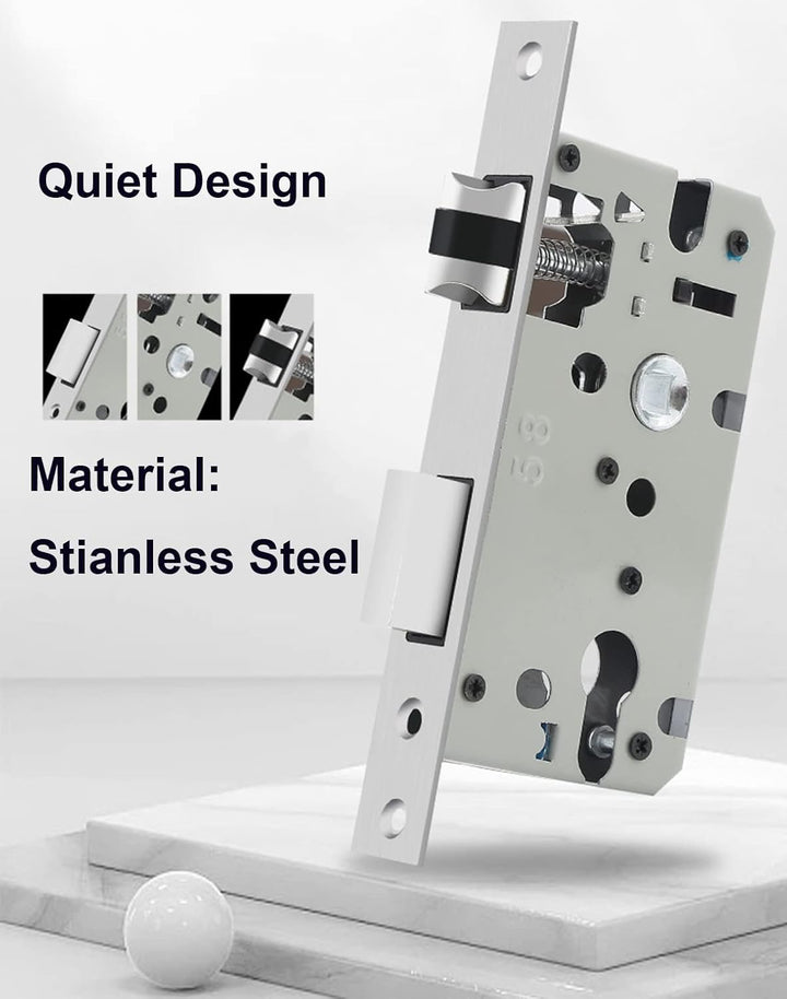 Qrity Modernes Griffschloss Holztürschloss Aluminium Split Hebelschloss Set Mute, Schwarz Türhebelgr