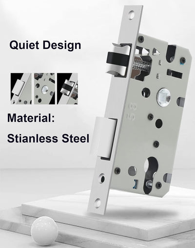 Qrity Modernes Griffschloss Holztürschloss Aluminium Split Hebelschloss Set Mute, Schwarz Türhebelgr