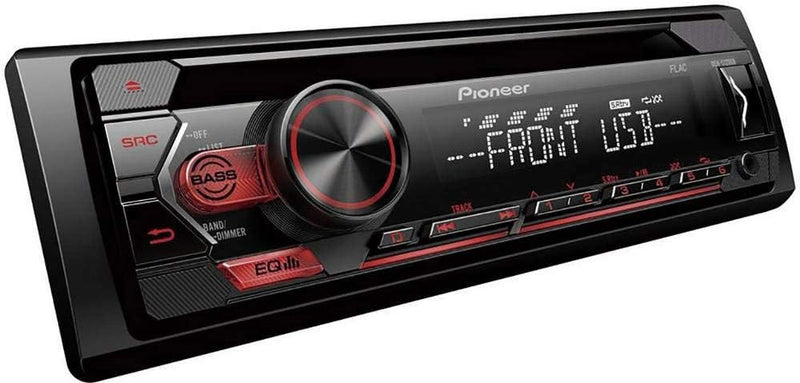 Pioneer DEH-S120UB 1DIN RDS-Autoradio mit roter Tastenbeleuchtung , Display weiss ,Android-Unterstüt