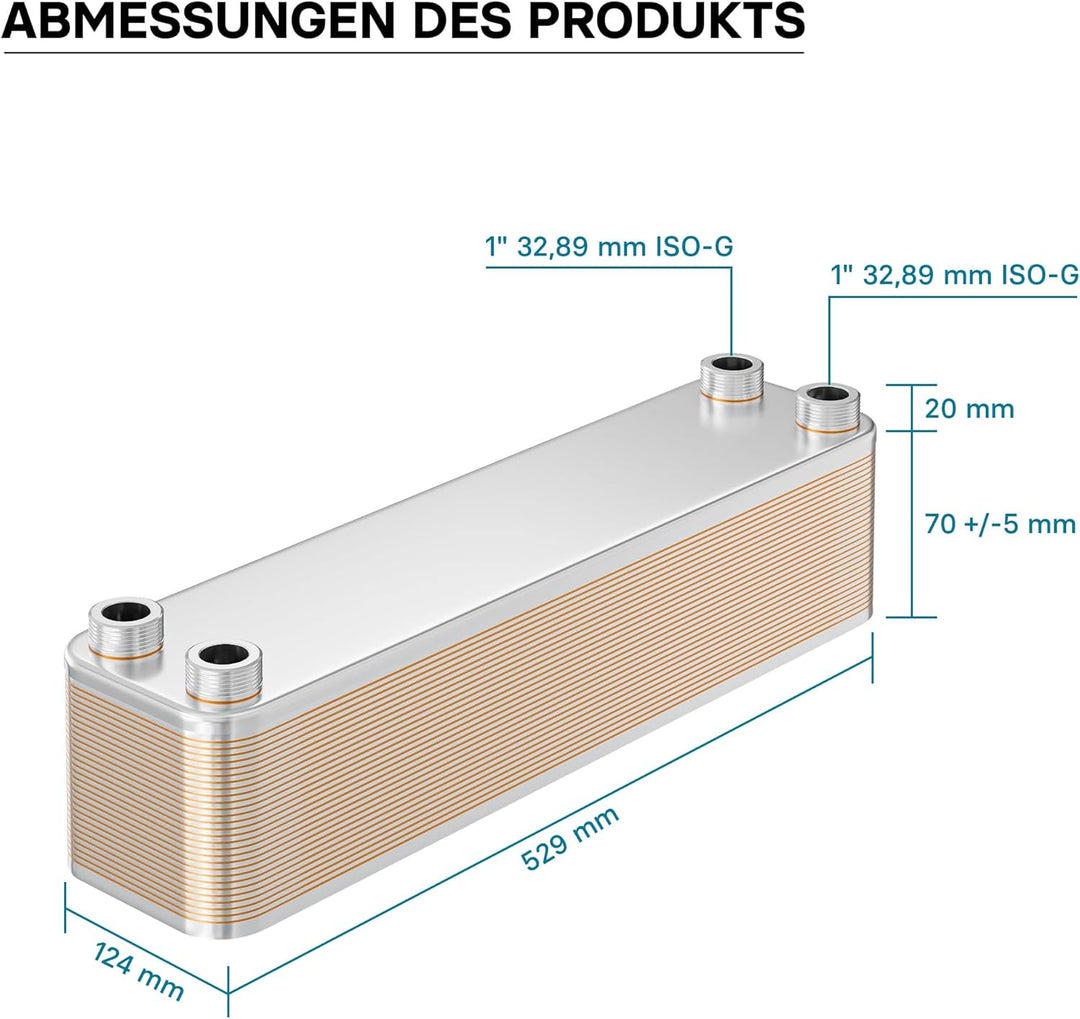 Hrale Edelstahl Wärmetauscher 30 Platten max 330 kW Plattenwärmetauscher Wärmetauscher