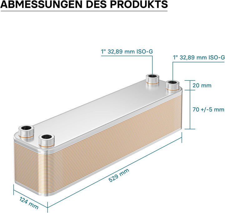 Hrale Edelstahl Wärmetauscher 30 Platten max 330 kW Plattenwärmetauscher Wärmetauscher