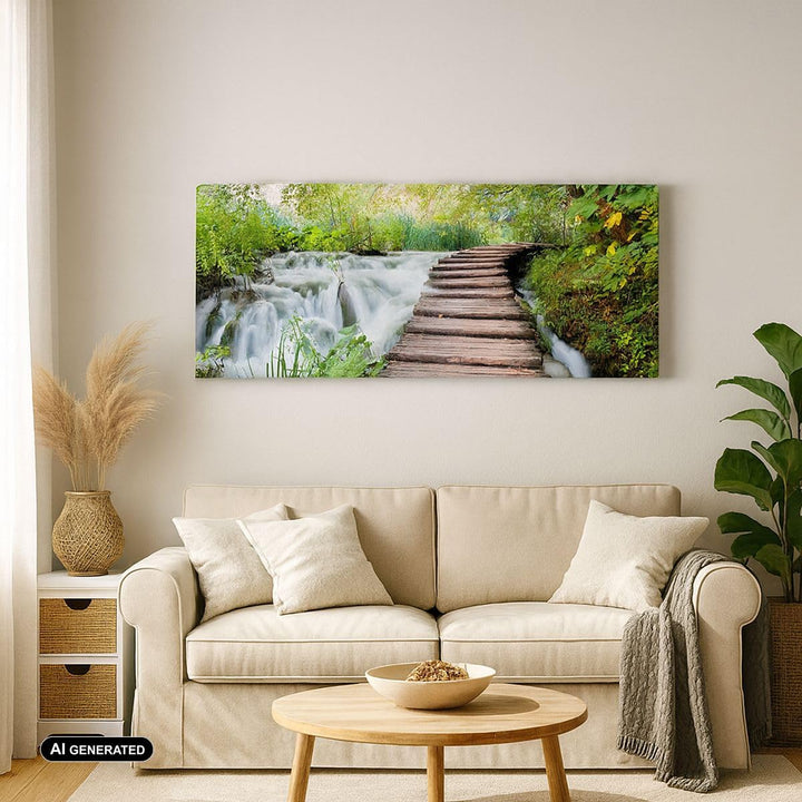 Wandbilder Dekoration Wohnzimmer Nationalpark Natur Kieselsteine Panorama Bilder auf Leinwand 120x50