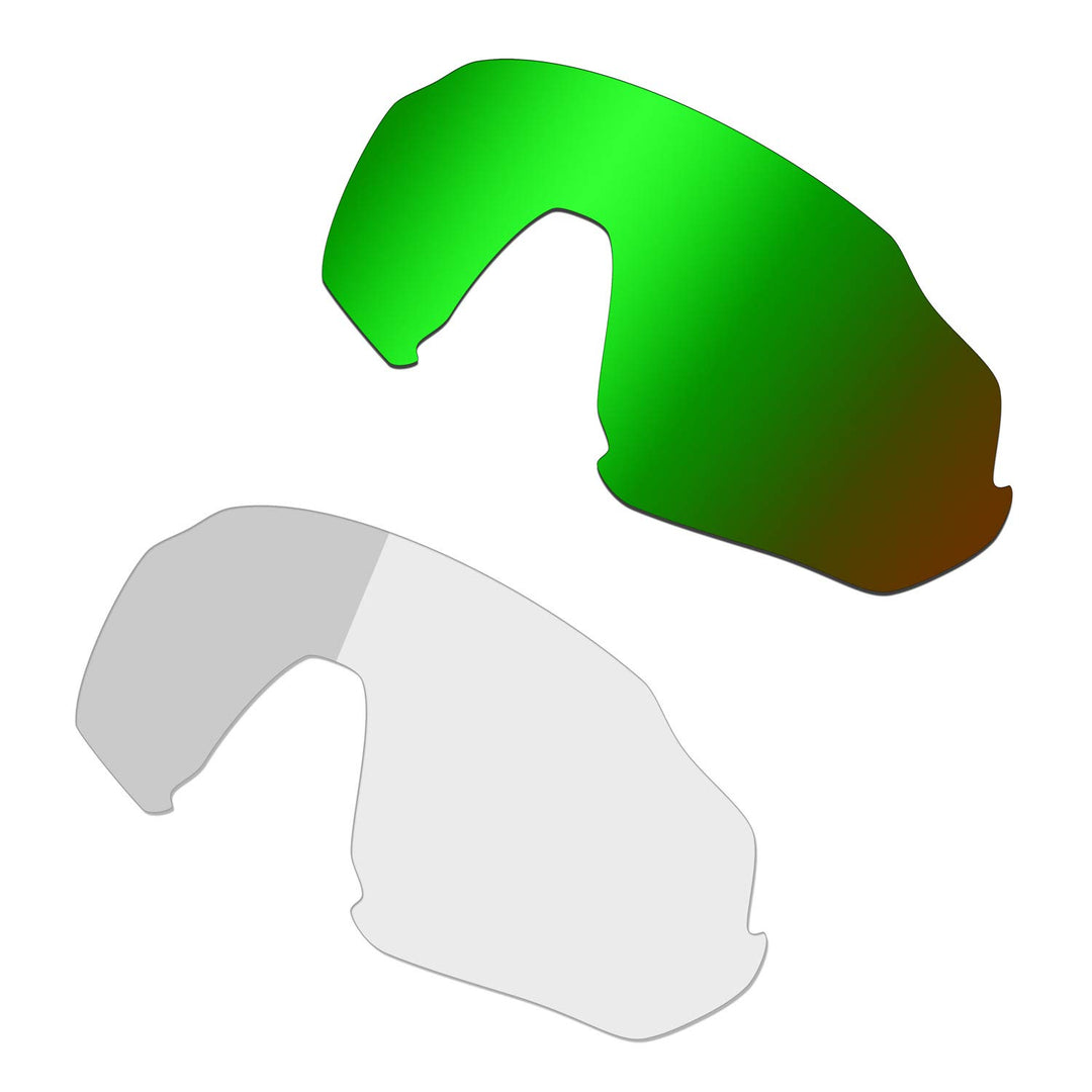 HKUCO Reinforce Grün/Photochromicic Polarisiert Ersatz-Brillengläser für Oakley Flight Jacket Sonnen