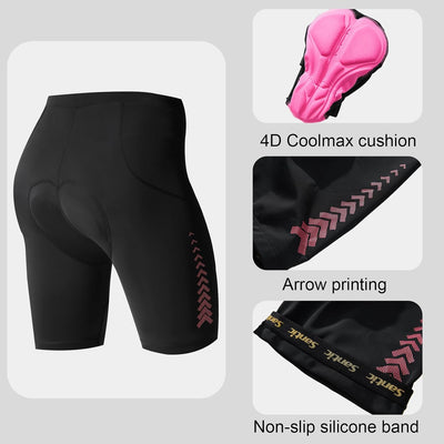 Santic Fahrradhose Damen Gepolstert Kurz Radlerhose Damen Radhose Damen mit Sitzpolster Radsportshor