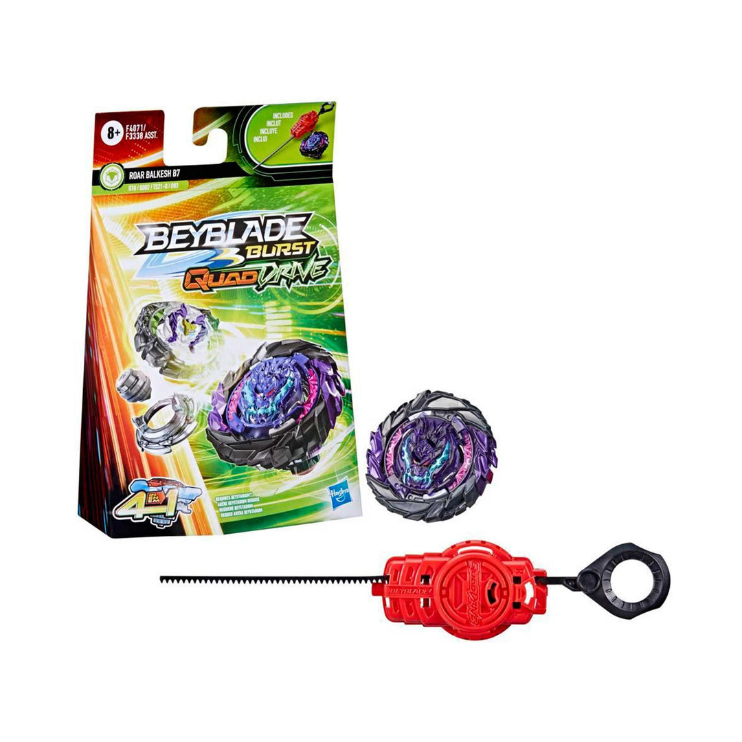 Hasbro Beyblade Burst QuadDrive, Starter Pack mit Kreisel Roar Balkesh B7 (Verteidigung/Endurance un