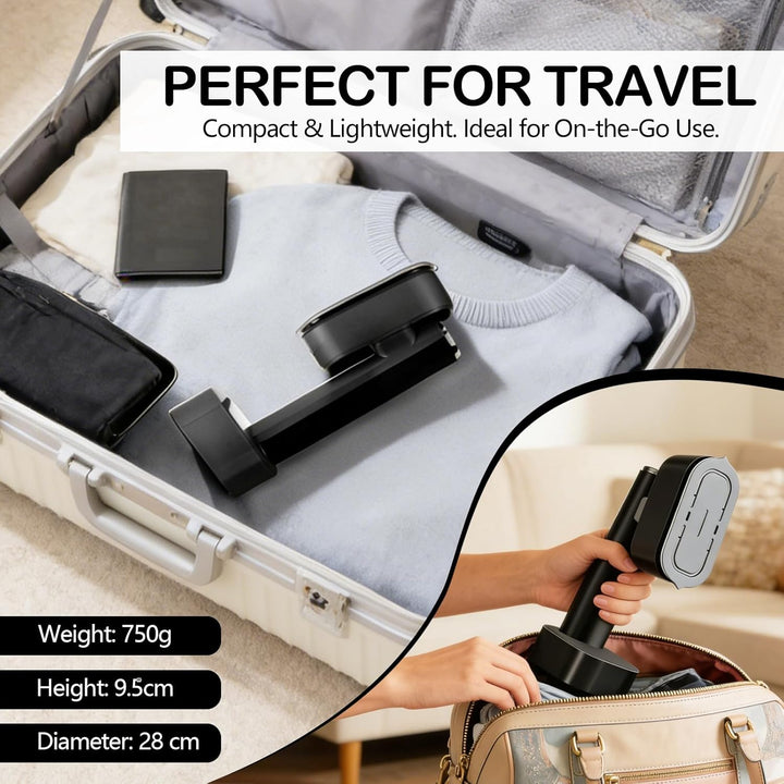 Steamer Dampfglätter 1300W, Tragbarer Handdampfbügler mit 190ml Wassertank, 15s Schnellaufheizung, D