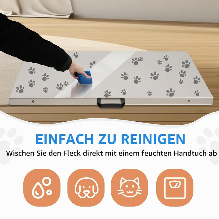 Elektronische Veterinärwaage, 103x53cm Plattformwaage Paketwaage Hundewaage bis 300kg Edelstahl Plat