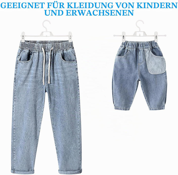 Hosenbügel Hosenspanner 10 Stück Kleiderbügel Kunststoff 34 cm, rutschfeste und Verstellbare Klammer