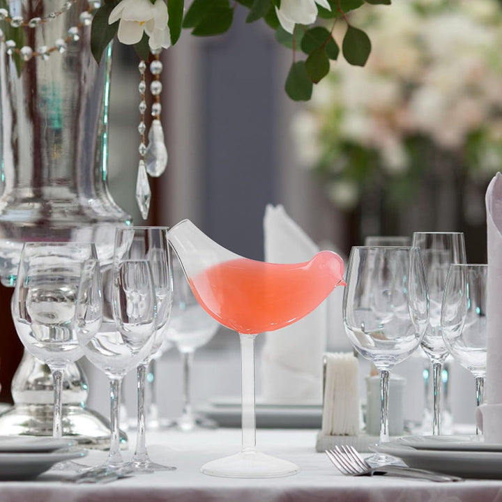 YARNOW 4Pcs Cocktail Glas Becher Cocktail Glas Vogel Form Transparent Glas Tasse Dekorative Cocktail