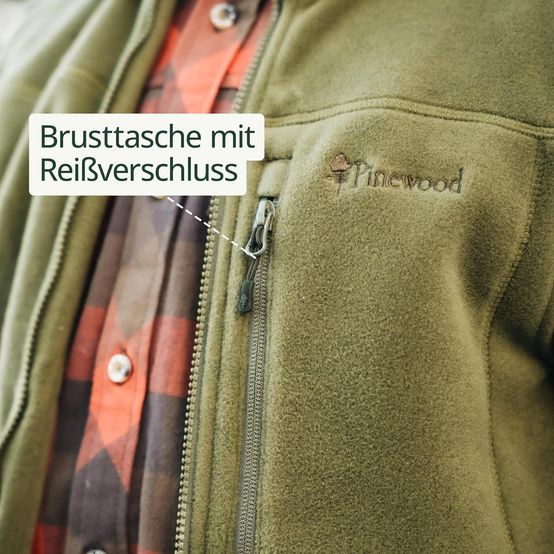 Pinewood Fleece Jacke für Herren. Zum Wandern, Trekking, Jagd, Hundesport und vielen Outdooraktivitä