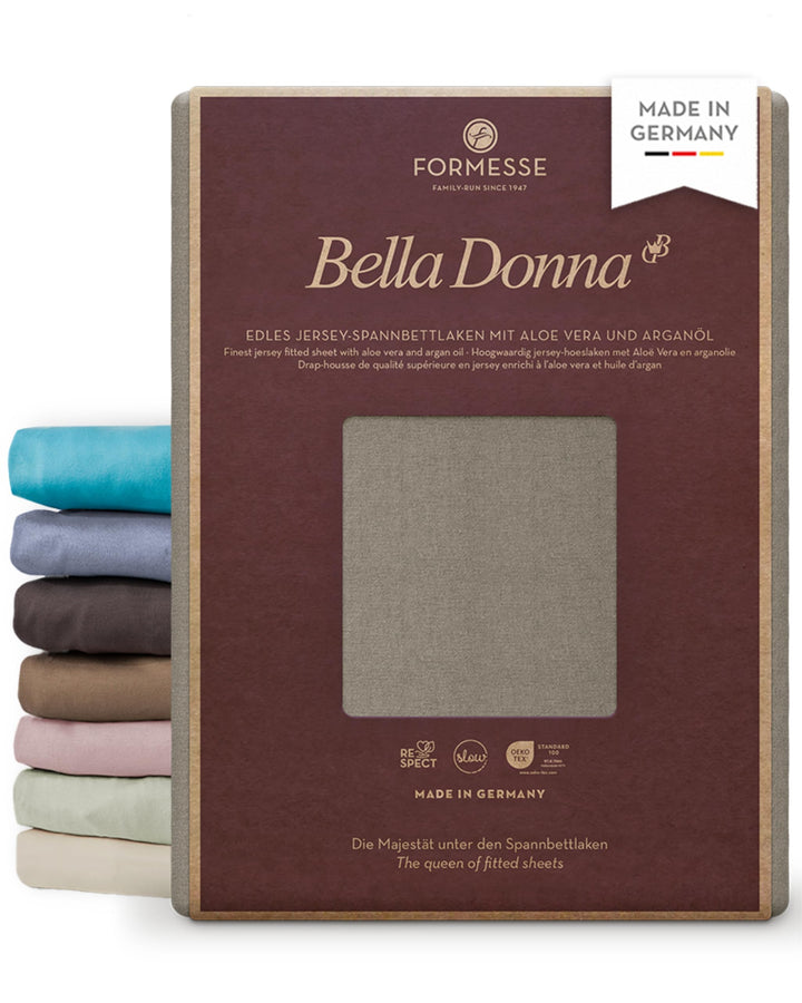 Spannbettlaken Bella Donna Jersey für Matratzen &amp; Wasserbett 120-130 x 200-220 cm in Platin
