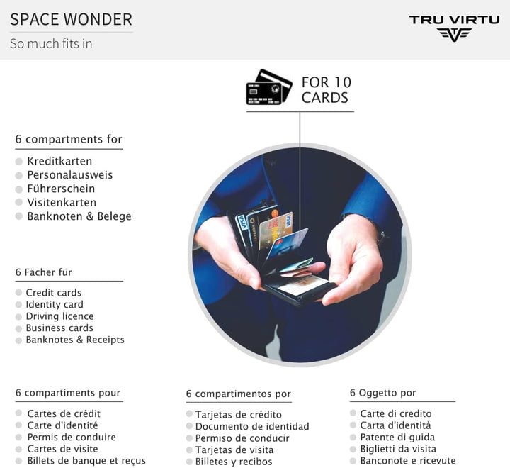 Tru Virtu Kreditkartenetui RFID/NFC Schutz - Karten Etui Fan Silk Silver Arrow - Slim Wallet aus Alu