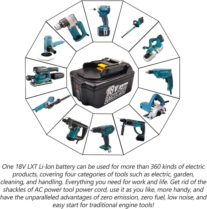 FengWings® BL1850B 18V 5000mAh Akku mit DC18RC Ladegerät Ersetzen für Makita BL1830 BL1840, Kompatib