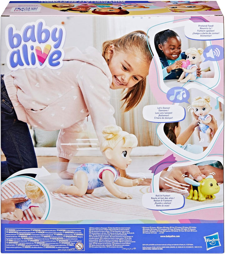 Baby Alive Crawl 'n Play Harper Hugs Elektronisches Krabbel-Puppen-Set, Blondes Haar, Kinderspielzeu