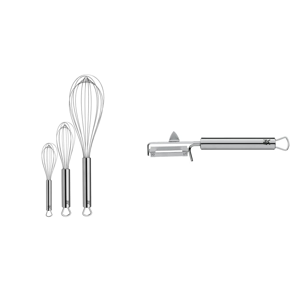 WMF Profi Plus Schneebesen Set 3-teilig & Profi Plus Kartoffelschäler Pendelklinge 19 cm, Pendelschä