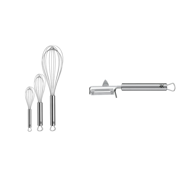 WMF Profi Plus Schneebesen Set 3-teilig & Profi Plus Kartoffelschäler Pendelklinge 19 cm, Pendelschä