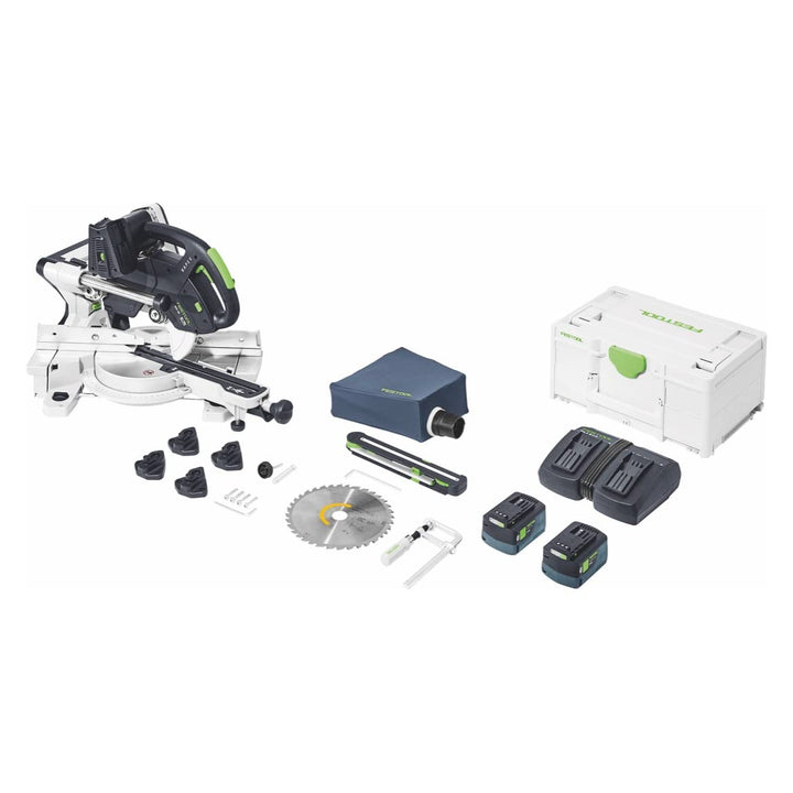 Festool Akku-Kapp-Zugsäge KSC 60 EB 5,0 I-Plus KAPEX (mit Kreissägeblatt, Schraubzwinge, LED-Schlagl