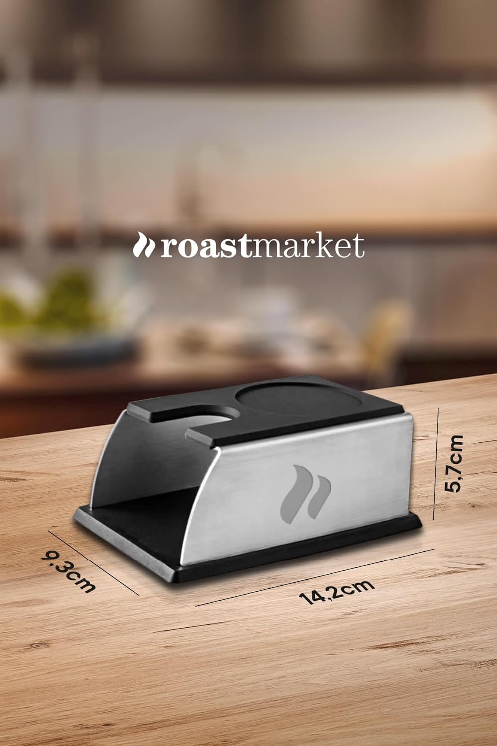 roastmarket Tampingstation - Tamping Station für Siebträger aus Silikon & Edelstahl - Rutschfestes &
