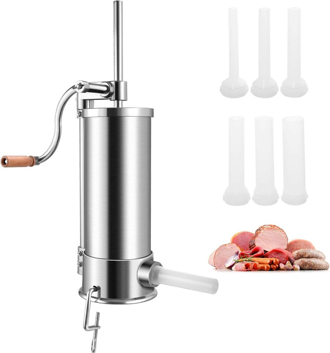 GOPLUS Wurstfüller aus Edelstahl, Wurstfüllmaschine Wurstmaschine Manuell, Wurstpress mit 4 verschie