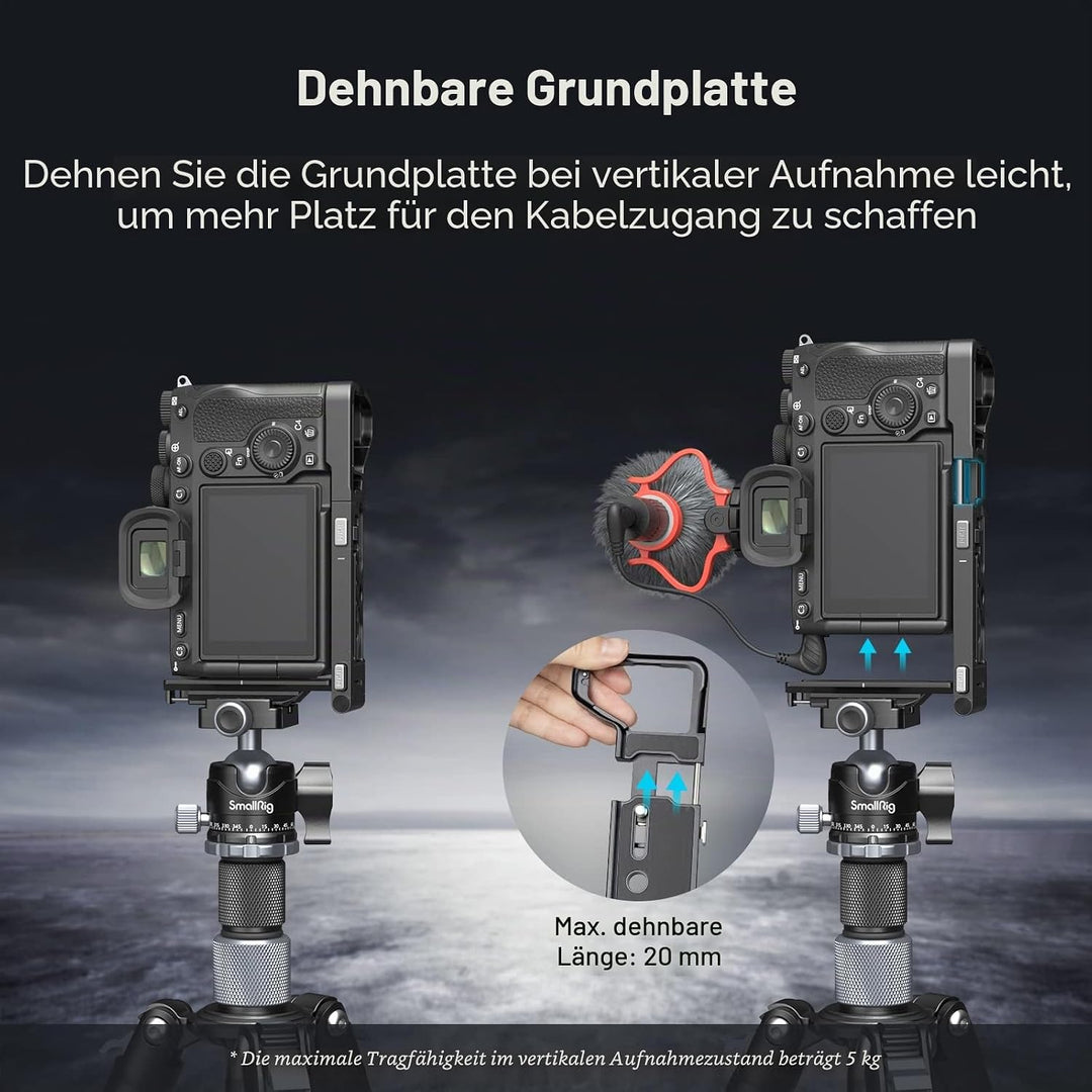 SMALLRIG Faltbare L-Halterung für Sony A7R V / A7 IV / A7S III, L-Bracket Faltbare Seitenplatte für