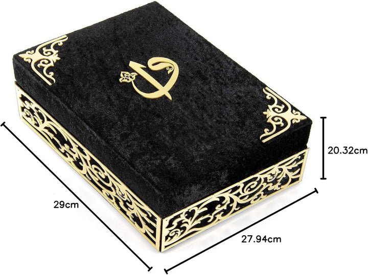 Spezielle elegante Samt bedeckte dekorative Box, Samt bedeckte Quran-Buch in Arabisch- und Gebetsper