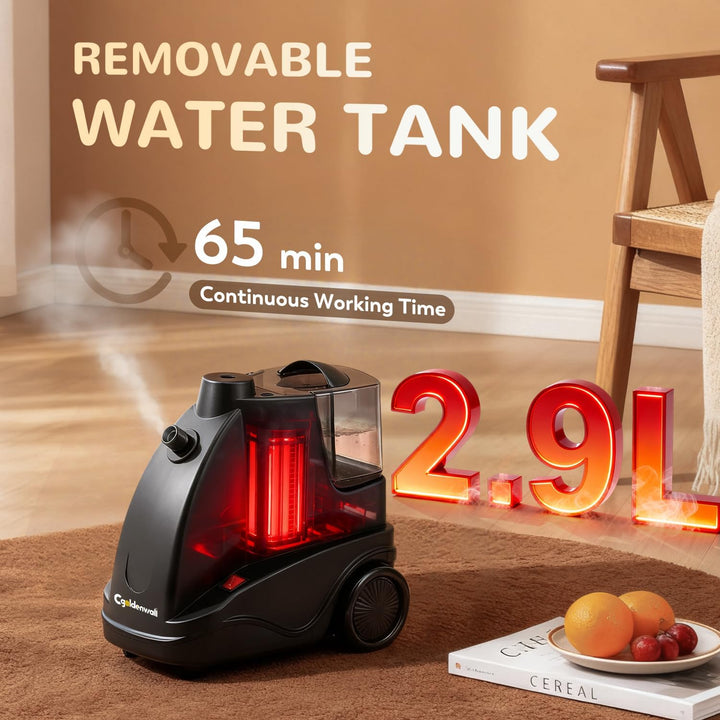 CGOLDENWALL 1500W Vertikales Dampfglätter, 2.9L Abnehmbarer Wassertank, 40s Schnelles Aufheizen, Dua