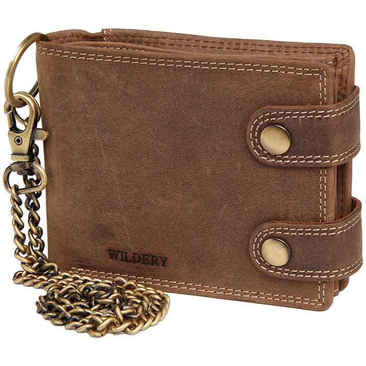 Wildery® Geldbeutel mit Kette I Biker Geldbörse mit Kette Herren I Geldtasche mit RFID Schutz I Port