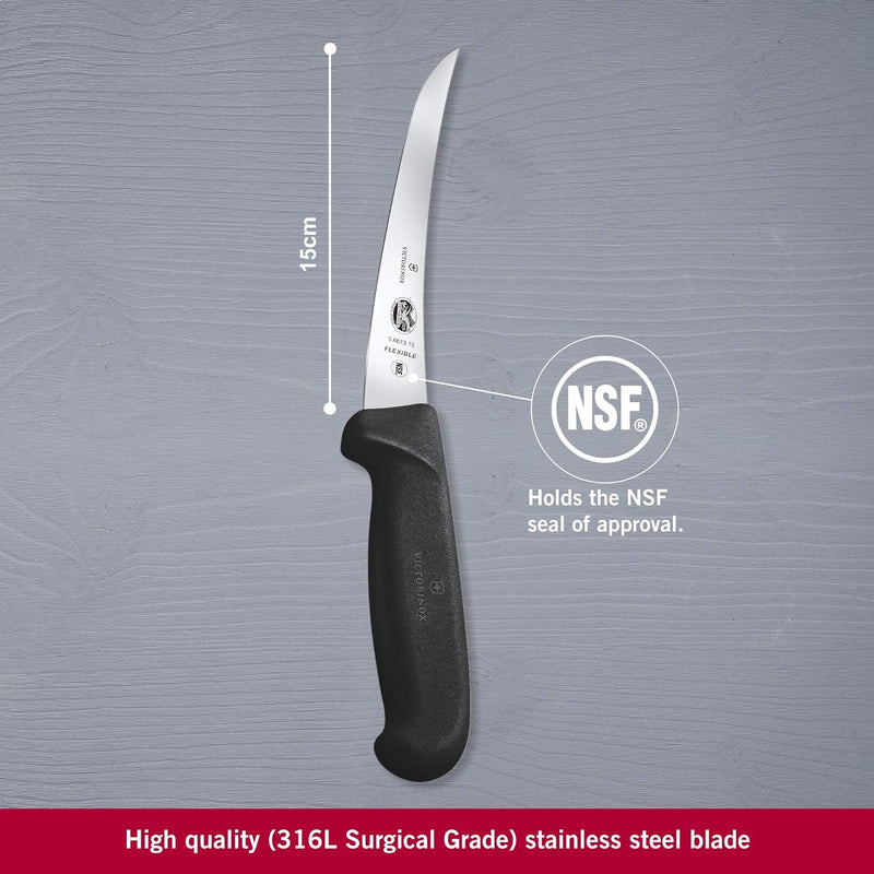 Victorinox Fibrox Kochmesser, Ausbeinmesser, Extra Scharfe Klinge, Rostfreier Stahl, Spülmaschinenge