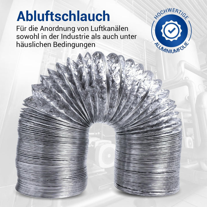 VIOKS 10m Alu Flexrohr 100mm Schlauch für 100erR Luftführungssysteme - Abluftschlauch Klimagerät 10m
