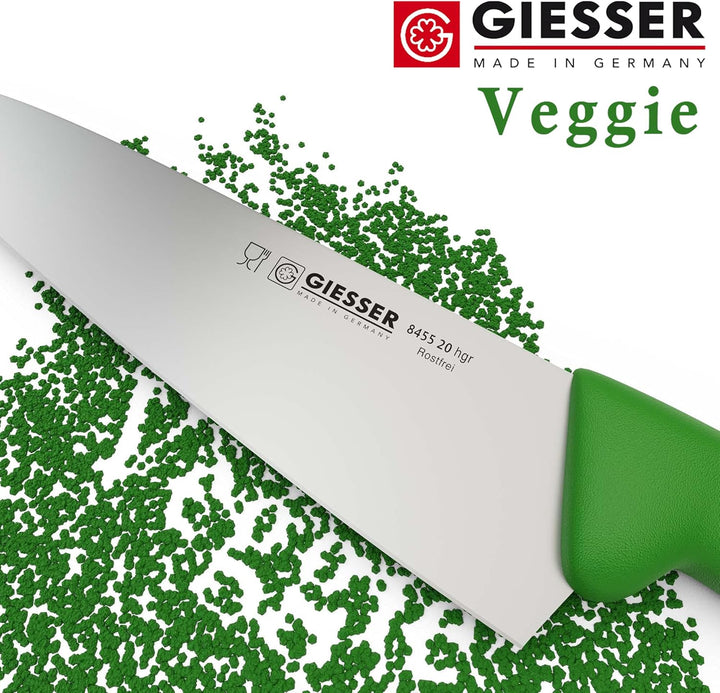 Giesser seit 1776 - Made in Germany - Kochmesser 20 cm Veggie, grün, nachhaltiger Griff, rutschfest,