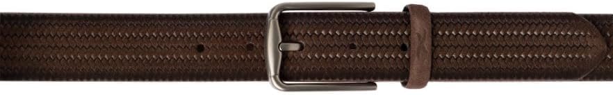BRAX Herren Haka Gürtel Ledergürtel - Fischgrat Geprägt Gürtel 100 Brown, 100 Brown