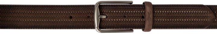 BRAX Herren Haka Gürtel Ledergürtel - Fischgrat Geprägt Gürtel 100 Brown, 100 Brown