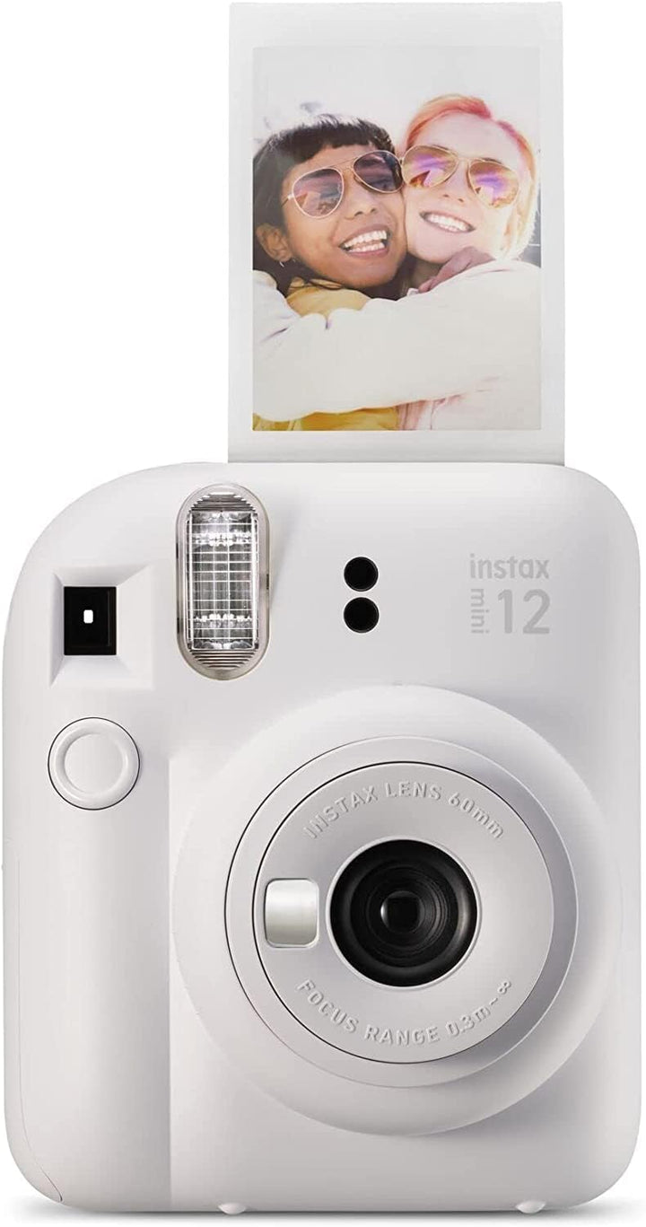 Fujifilm Instax Mini 12 Sofortbildkamera - Clay White + 2 Pack Film Kamera + 2er-Pack Filme Tonweiss