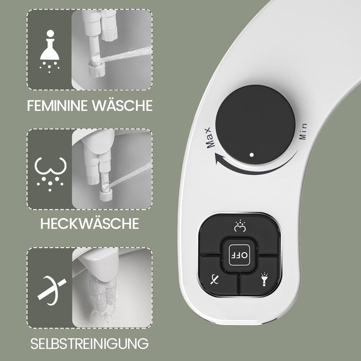 Bidet Toilette WC Bidet Japanisch Sprüher Bidet-Kit WC-Sitz mit Doppel-Sprühlippe, automatisch reini