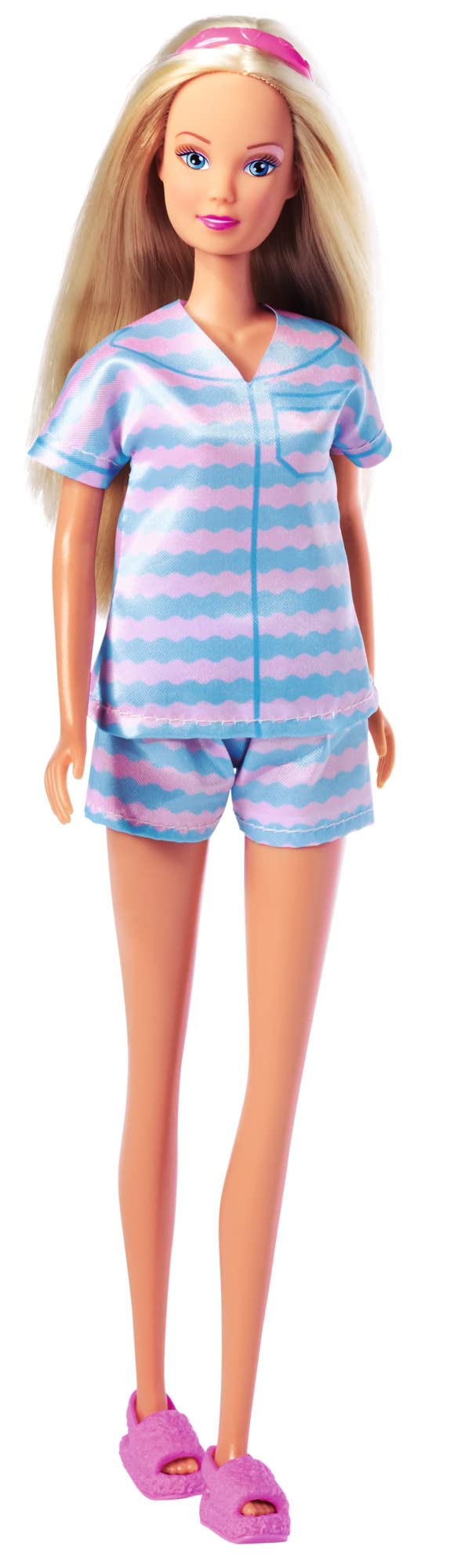 Simba Steffi Love Beauty Day, Spielpuppe im modischen Pyjama mit Gesichtsmasken und Slippers, 29cm,