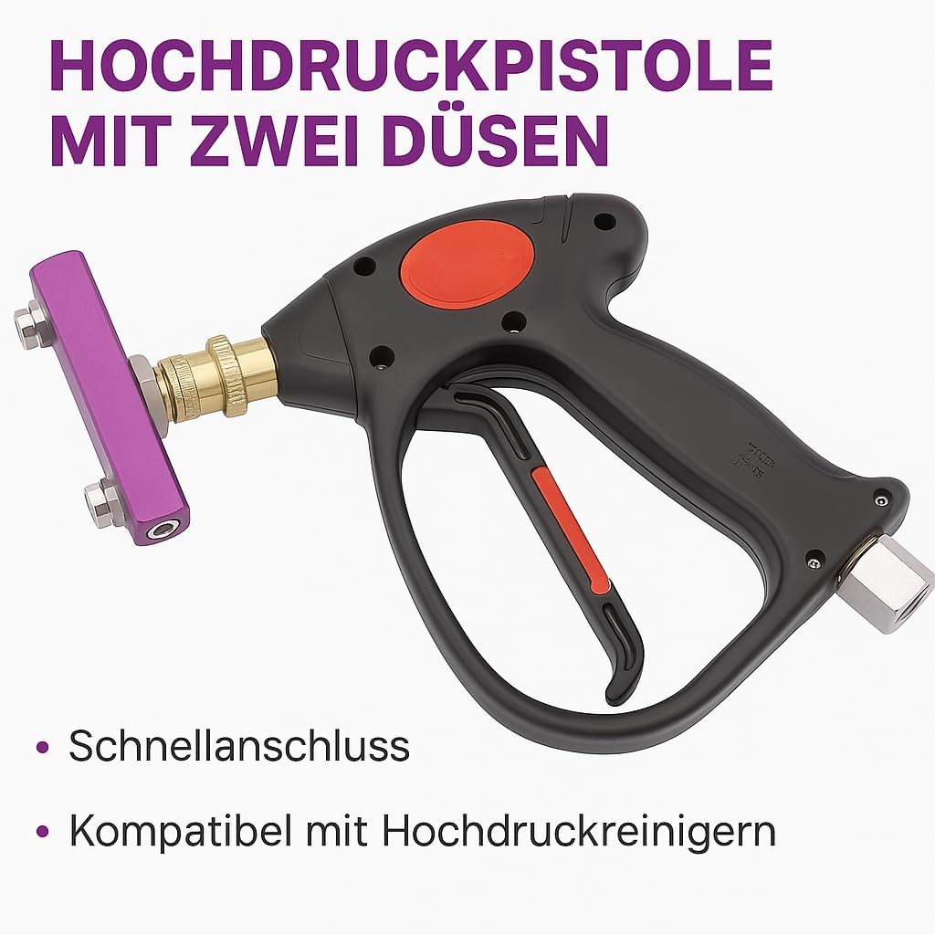 M&amp;M Smartek 2-in-1 Doppeldüse 40° mit 1/4 Zoll Schnellanschluss | Edelstahldüse mit Schutzkappe und