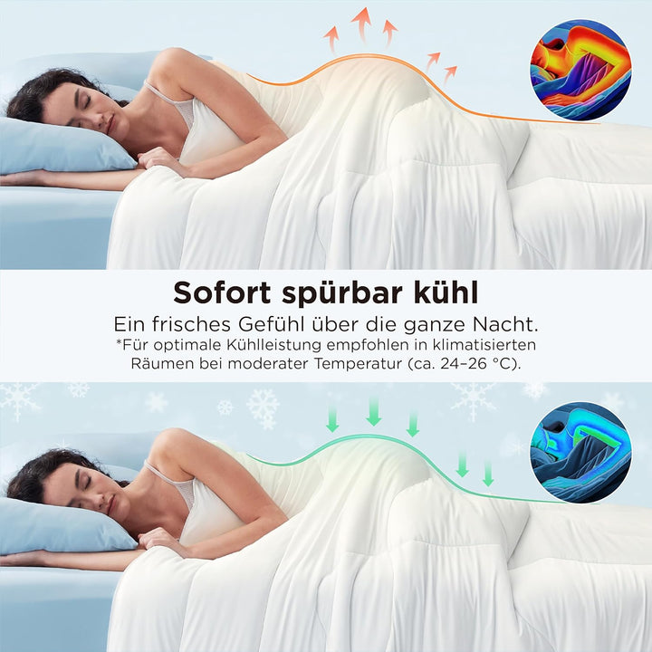 BEDSURE Kühldecke Doppelseitig Sommerdecke 240x220 - Kühlende Bettdecke Arc-Chill Q-Max > 0,4 Kühlen